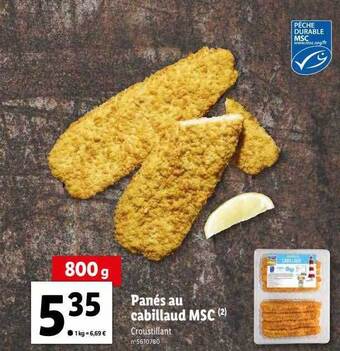 Lidl Panés au cabillaud msc offre