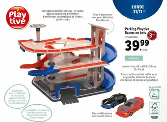 Lidl Parking playtive racers en bois offre