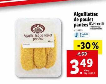 Lidl Aiguillettes de poulet panées offre