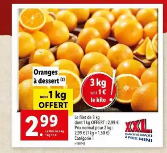 Lidl Oranges à dessert offre