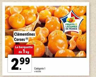 Lidl Clémentines corses offre