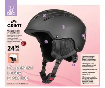 Lidl Crivit casque de ski et snowboard offre