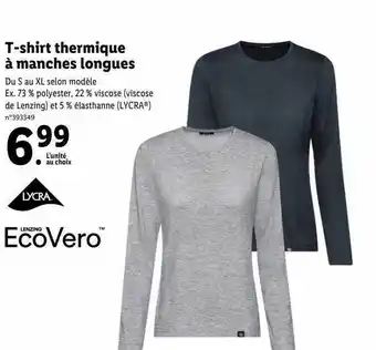 Lidl T-shirt thermique à manches longues ecovero offre