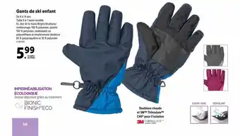 Lidl Gants de ski enfant offre