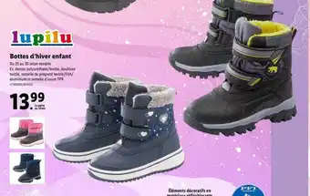 Lidl Bottes d'hiver enfant lupilu offre