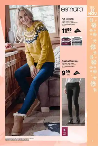 Lidl Esmara pull en maille jegging thermique offre