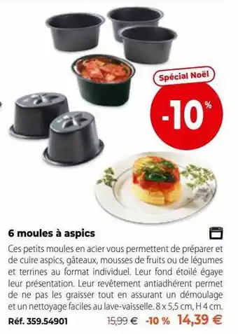 Mathon 6 moules à aspics offre