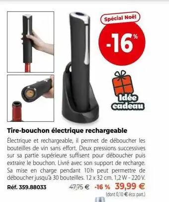 Mathon Tire-bouchon électrique rechargeable offre