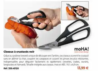 Ciseaux à crustacés noir moha