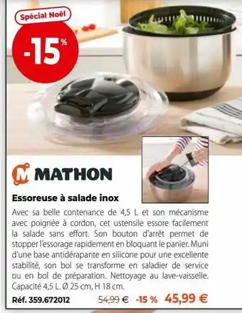 Mathon Essoreuse à salade inox mathon offre