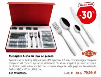 Mathon Ménagère aisha en inox 48 pièces inoxriv offre