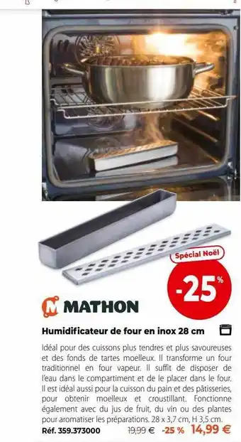 Mathon Humidificateur de four en inox 28 cm mathon offre