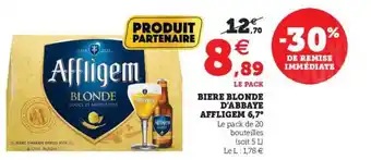 Super U Bière Blonde D'abbaye Affligem 6,7° offre