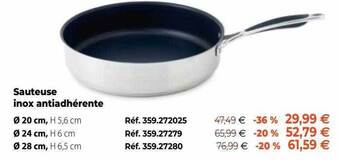 Mathon Sauteuse inox antiadhérente offre