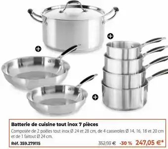 Mathon Batterie de cuisine tout inox 7 pièces offre