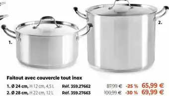 Mathon Faitout avec couvercle tout inox offre