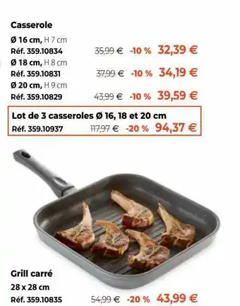 Mathon Casserole, grill carré offre