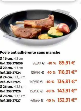 Mathon Poêle antiadhérente sans manche offre