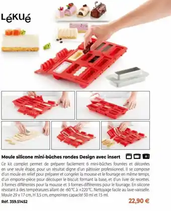 Mathon Moule silicone mini-bûches rondes design avec insert offre