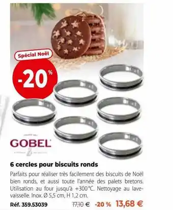 Mathon Gobel 6 cercles pour biscuits ronds offre