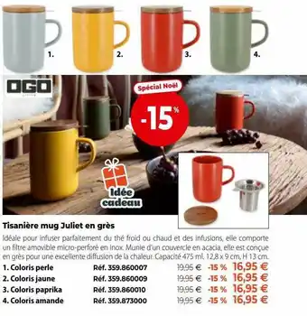 TisaniĂšre mug juliet en grĂšs
