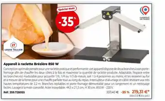Mathon Louis tellier appareil à raclette brézière offre