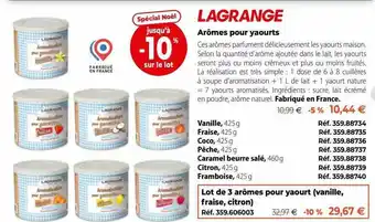 Mathon Lagrange arômes pour yaourts offre