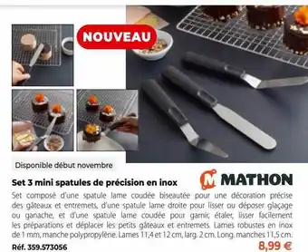 Mathon Set 3 mini spatules de précision en inox offre