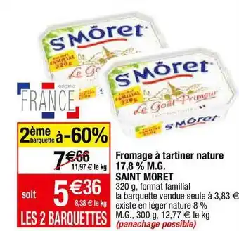 Migros Fromage à tartiner nature 17,8% m.g. saint môret offre