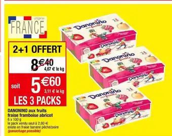 Migros Danonino aux fruits fraise framboisse abricot offre