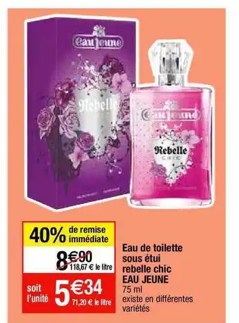 Migros Eau de toilette sous étui rebelle chic eau jeune offre