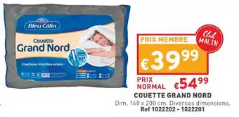 Trafic Couette grand nord bleu câlin offre