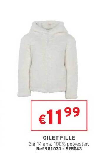 Trafic Gilet fille offre