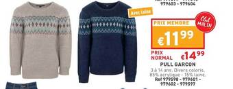 Trafic Pull garçon offre