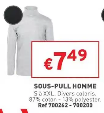 Trafic Sous-pull homme offre