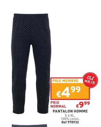 Trafic Pantalon homme offre