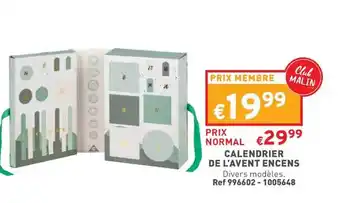 Calendrier de l'avent encens