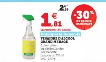 Hyper U Vinaigre d'alcool grand ménage vinaigrerie générale offre