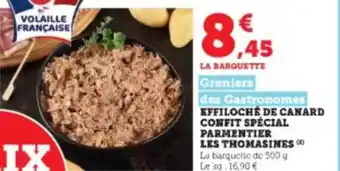 Hyper U Effiloché de canard confit spécial parmentier les thomasines greniers des gastronomes offre