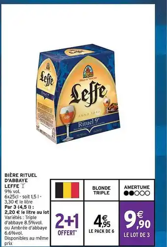 Intermarché Bière rituel d'abbaye leffe offre