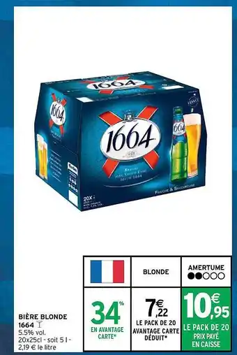 Intermarché Bière blonde 1664 offre