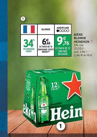 Intermarché Bière blonde heineken offre