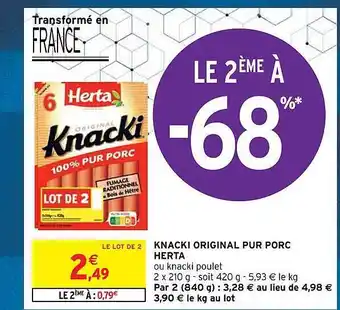 Intermarché Knacki original pur porc herta offre