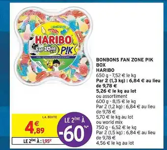 Intermarché Bonbons fan zone pik box haribo offre
