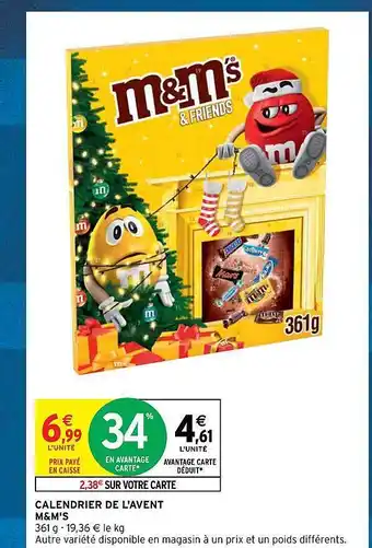 Intermarché Calendrier de l'avent m&m's offre