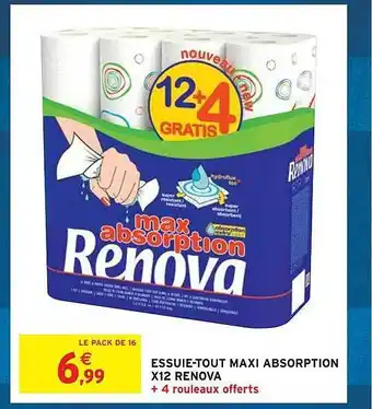 Intermarché Essuie-tout maxi absorption x12 renova offre