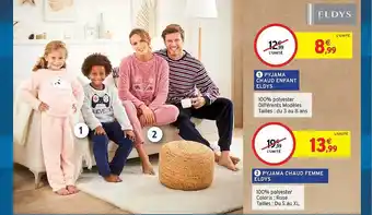 Intermarché Pyjama chaud enfant eldys, pyjama chaud femme eldys offre