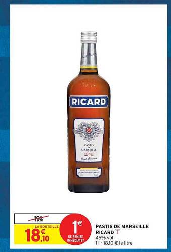 Intermarché Pastis de marseille ricard offre