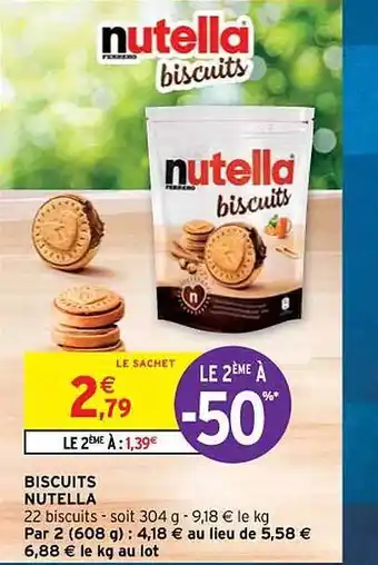 Intermarché Contact Biscuits nutella offre