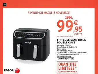 Intermarché Contact Friteuse sans huile double cuve fagor offre